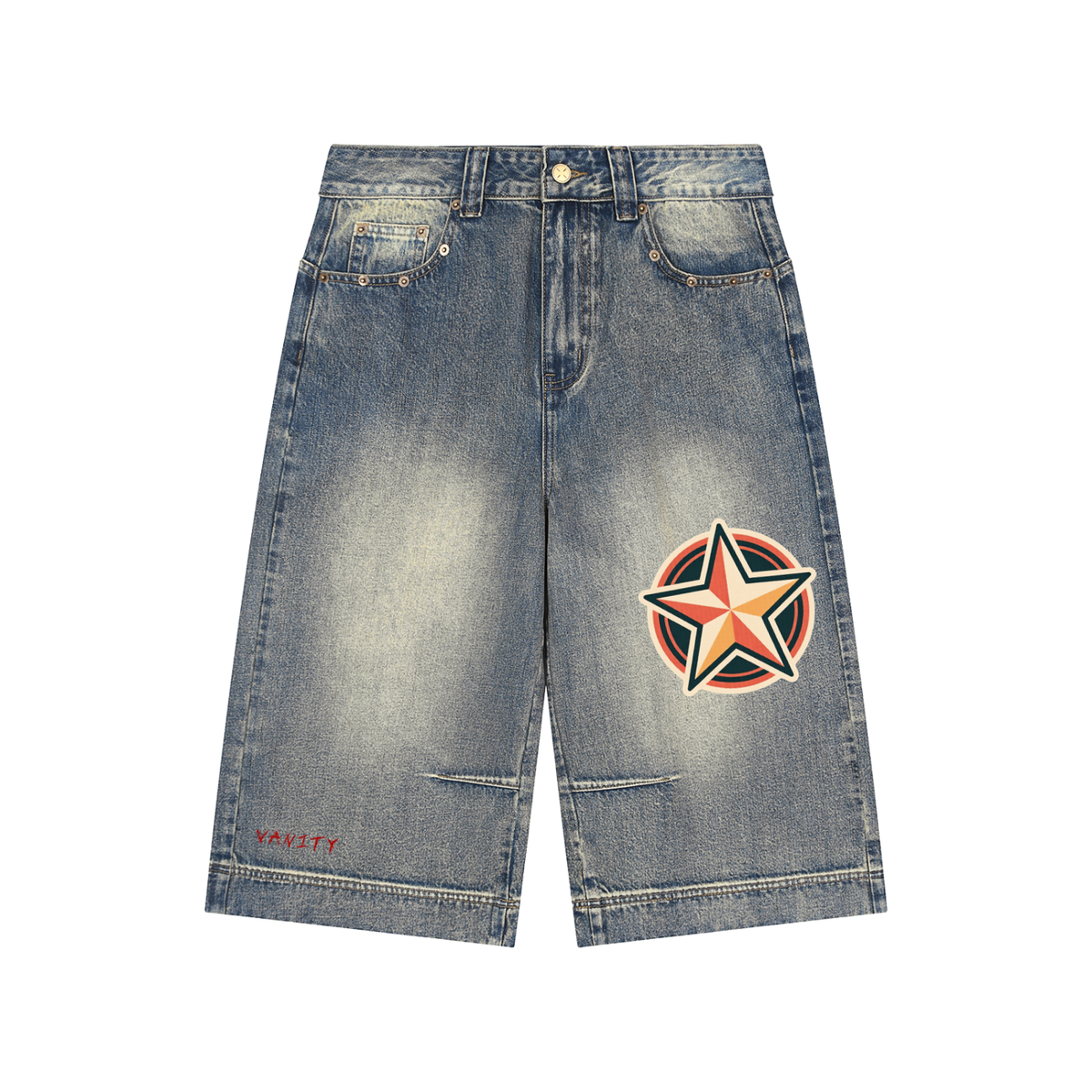 Vanity Wash Baggy Denim Shorts