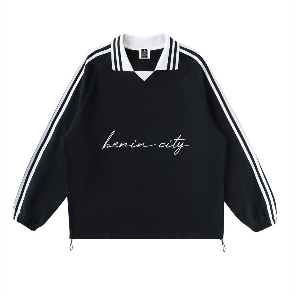 Benin city Striped Collar Sweatshirt